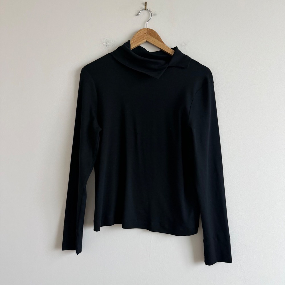 Marc Cain Sports Black Split Turtleneck Long Sleeve Top